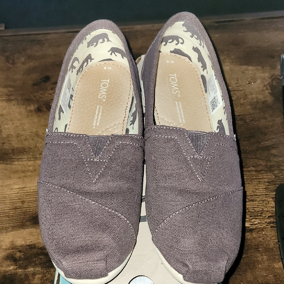 TOMS Chocolate Canvas Slip-Ons - Picture 1 of 6